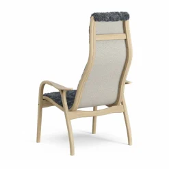 Lamini barnfåtölj lackad ek/fårskinn Charcoal (mörkgrå)