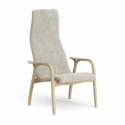 Lamini barnfåtölj lackad ek/fårskinn Moonlight (beige)