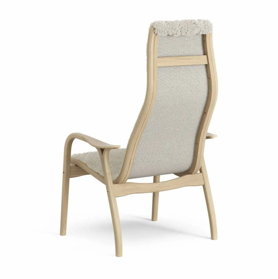 Lamini barnfåtölj lackad ek/fårskinn Moonlight (beige)
