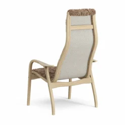 Lamini barnfåtölj lackad ek/fårskinn Sahara (nougatbrun)