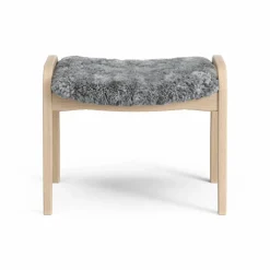 Lamini fotpall till barn lackad bok/fårskinn Scandinavian Grey (grå)