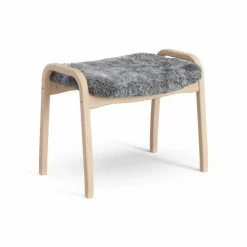 Lamini fotpall till barn lackad bok/fårskinn Scandinavian Grey (grå)