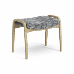 Lamini fotpall till barn lackad ek/fårskinn Scandinavian Grey (grå)