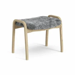 Lamini fotpall till barn lackad ek/fårskinn Scandinavian Grey (grå)