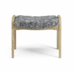 Lamini fotpall till barn lackad ek/fårskinn Scandinavian Grey (grå)