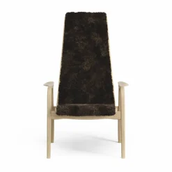 Lamini barnfåtölj lackad ek/fårskinn Espresso (brun)