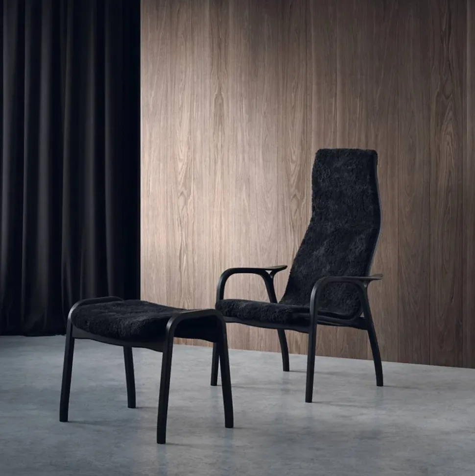 Lamino fåtölj och fotpall Black Edition Svart