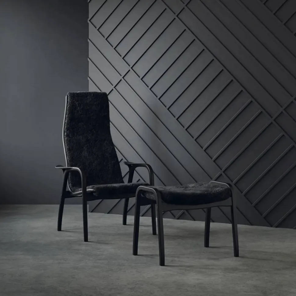 Lamino fåtölj och fotpall Black Edition Svart