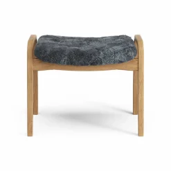 Lamino fotpall oljad ek/fårskinn Charcoal (mörkgrå)