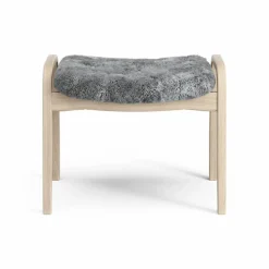 Lamino fotpall vitpigmenterad ek/fårskinn Scandinavian Grey (grå)