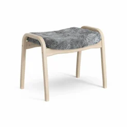 Lamino fotpall vitpigmenterad ek/fårskinn Scandinavian Grey (grå)