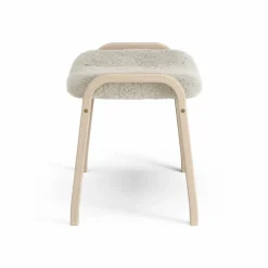 Lamino fotpall vitpigmenterad ek/fårskinn Moonlight (beige)