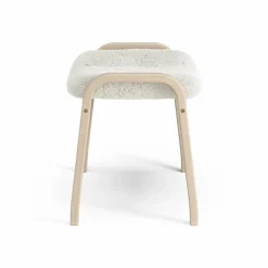 Lamino fotpall vitpigmenterad ek/fårskinn Offwhite (vit)