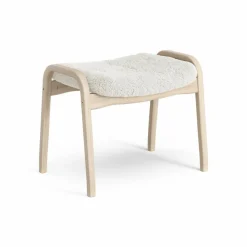 Lamino fotpall vitpigmenterad ek/fårskinn Offwhite (vit)