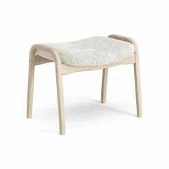 Lamino fotpall vitpigmenterad ek/fårskinn Offwhite (vit)