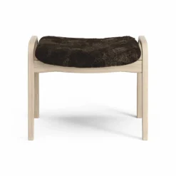Lamino fotpall vitpigmenterad ek/fårskinn Espresso (brun)