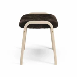 Lamino fotpall vitpigmenterad ek/fårskinn Espresso (brun)