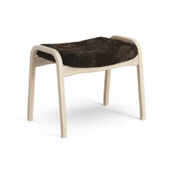Lamino fotpall vitpigmenterad ek/fårskinn Espresso (brun)