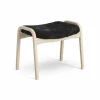 Lamino fotpall vitpigmenterad ek/fårskinn Black (svart)