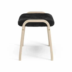 Lamino fotpall vitpigmenterad ek/fårskinn Black (svart)