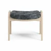 Lamino fotpall vitpigmenterad ek/fårskinn Charcoal (mörkgrå)
