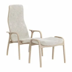 Lamino fåtölj & fotpall vitpigmenterad ek/fårskinn Off white (vit)