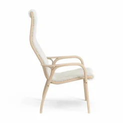 Lamino fåtölj lackad bok/fårskinn Offwhite (vit)