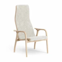 Lamino fåtölj lackad bok/fårskinn Offwhite (vit)