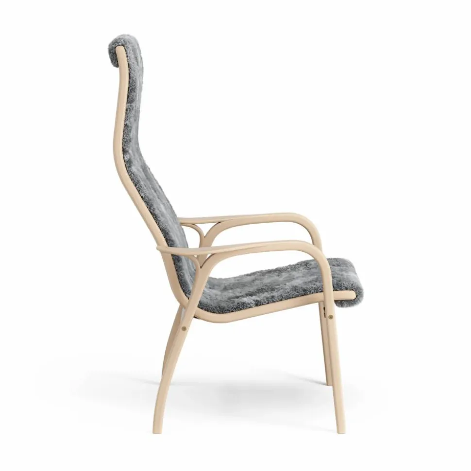 Lamino fåtölj lackad bok/fårskinn Scandinavian Grey (grå)