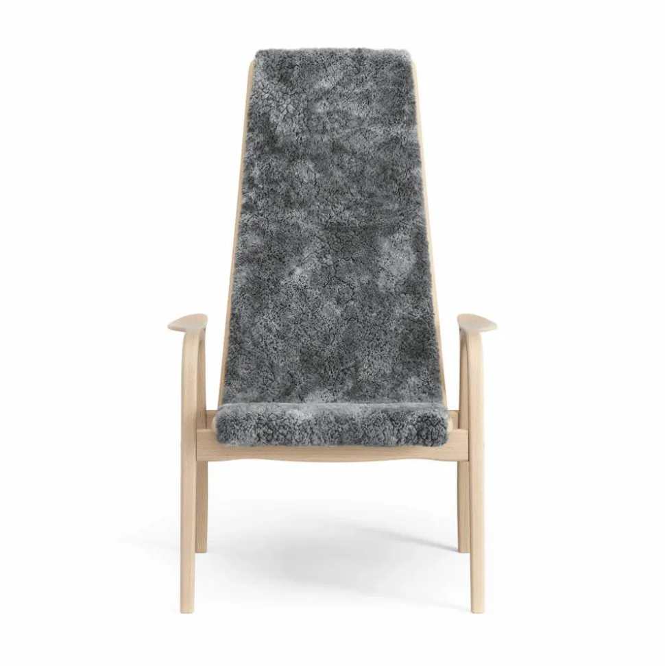 Lamino fåtölj lackad bok/fårskinn Scandinavian Grey (grå)