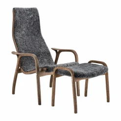 Lamino fåtölj och fotpall ek/fårskinn Special Edition Rubio Monocoat Chocolate-Charcoal