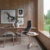 Lamino fåtölj och fotpall oljad ek/fårskinn Moonlight (beige)