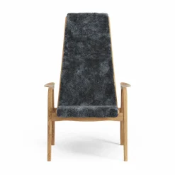 Lamino fåtölj oljad ek/fårskinn Charcoal (mörkgrå)