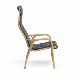 Lamino fåtölj oljad ek/fårskinn Charcoal (mörkgrå)