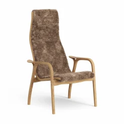 Lamino fåtölj oljad ek/fårskinn Sahara (nougatbrun)