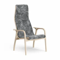 Lamino fåtölj vitpigmenterad ek/fårskinn Scandinavian Grey (grå)