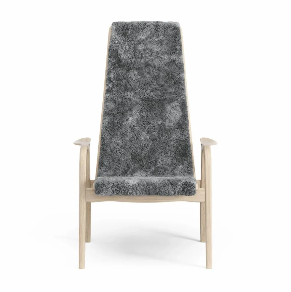 Lamino fåtölj vitpigmenterad ek/fårskinn Scandinavian Grey (grå)