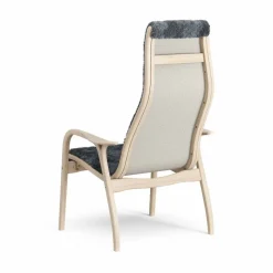 Lamino fåtölj vitpigmenterad ek/fårskinn Charcoal (mörkgrå)
