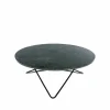 Large O Table soffbord marmor indio svartlack stativ