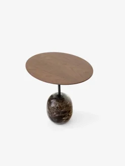 Lato LN9 sidobord Walnut-Emparador marble