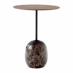 Lato bord LN8 Lacquered walnut-Emperador marble