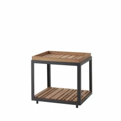 Level sidobord Teak-lava grey stativ