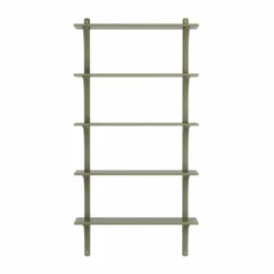 Levi hylla 5 hyllplan Moss green-mässing 90 cm