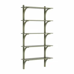 Levi hylla 5 hyllplan Moss green-mässing 90 cm