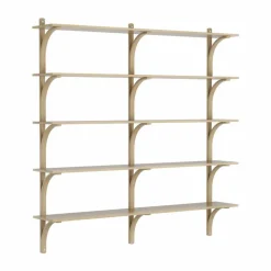 Levi hylla 5 hyllplan Naturlackerad ek-aluminium 180 cm