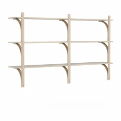 Levi hylla 3 hyllplan Vitpigmenterad ek-mässing 180 cm