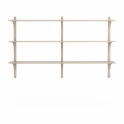 Levi hylla 3 hyllplan Vitpigmenterad ek-mässing 180 cm