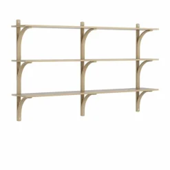 Levi hylla 3 hyllplan Naturlackerad ek-aluminium 180 cm