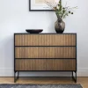 Line byrå Walnut/black-6 lådor-vägghängd