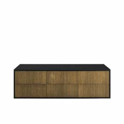 Line byrå Walnut/black-6 lådor-vägghängd